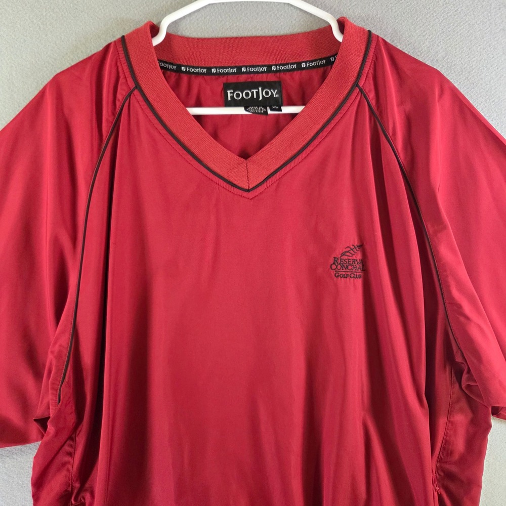 FootJoy Mens Pullover Red Reserva Conchal Golf Club Short Sleeve Windshirt XL